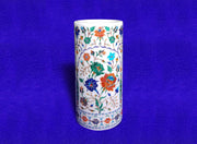 Marble Inlay Pen Stand Floral Design
