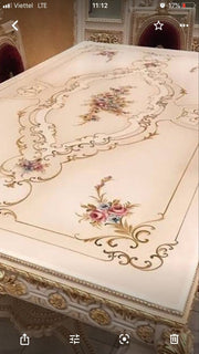 Metal Inlaid Onyx Marble Table Top