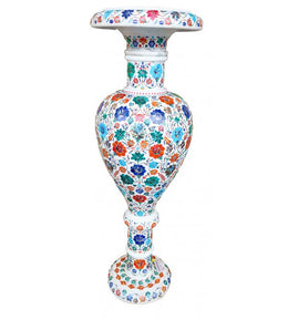 Marble Inlay Pietra Dura Flower Vase