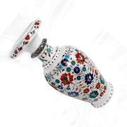 Handmade White Marble Flower Vase Mughal Inlay Art