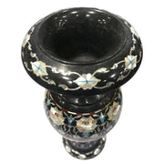 Black Marble Inlay Flower Vase ( Yellow Sea Shell Handicraft )