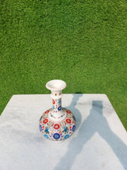 Handmade with Marble Flower Vase ( Pietra dura inlay art )