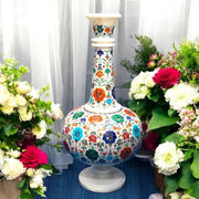 Marble Inlay Flower Vase ( Semi-Precious Stone )
