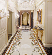 Designer Marble Inlay Floor Art
