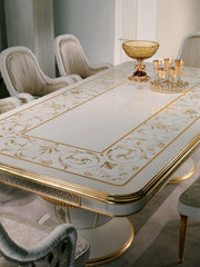 Metal Inlaid Onyx Marble Table Top