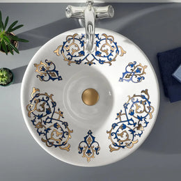Marble Inlay Wash Basin With Beautiful Design
