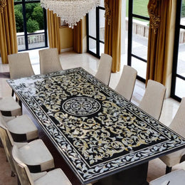 Black Marble Inlay Table Top ( M.O.P )