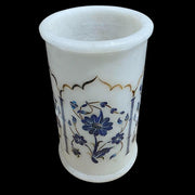 Marble Inlay Flower Vase ( Semi-Precious Stone Handicraft )