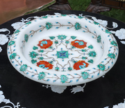 Marble Inlay Fruit Bowl ( Floral Design )