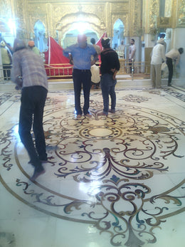 Elegant Marble Inlay Flooring Design