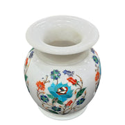 Marble Inlay Flower Vase ( Semi-Precious Stone Handicraft )