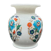 Marble Inlay Flower Vase ( Semi-Precious Stone Handicraft )