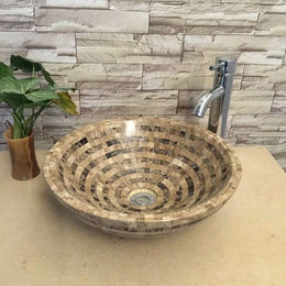 Gyey Marble inlay wash basin