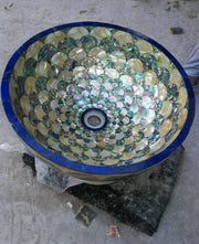 Peacock Wing Style Marble Wash Basin