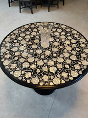 Round Marble Inlay Table Top  ( M.O.P Work )