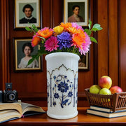 Marble Inlay Flower Vase ( Semi-Precious Stone Handicraft )