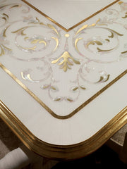 Metal Inlaid Onyx Marble Table Top