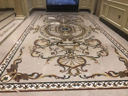 Marble inlay flooring