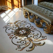 Luxury Stone Inlay Flooring Art