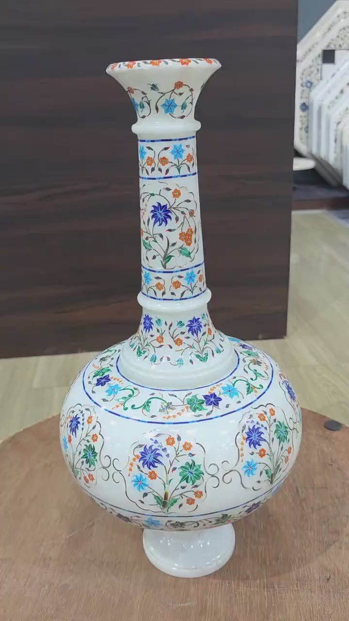 Marble Inlay Flower Vase  5 ( Video ) 